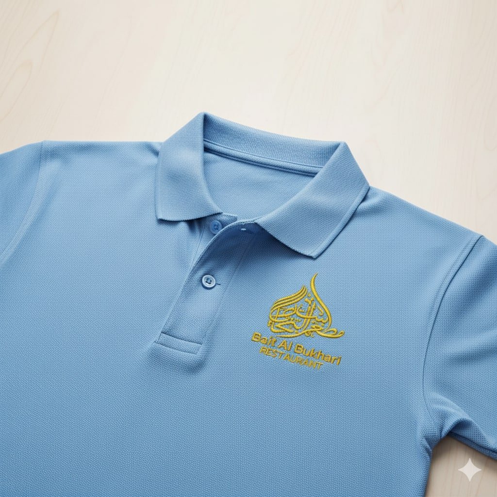 Restaurant uniforms and hotel uniforms with logo stitching - Bait Al Bukhari Restaurant
