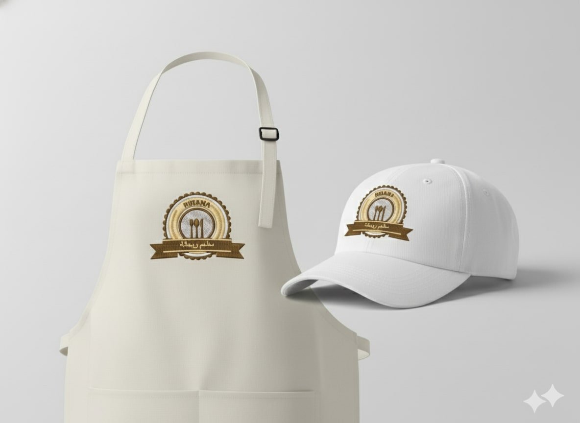 Restaurant uniforms and hospitality uniforms with logo stitching - Rihana Restaurant